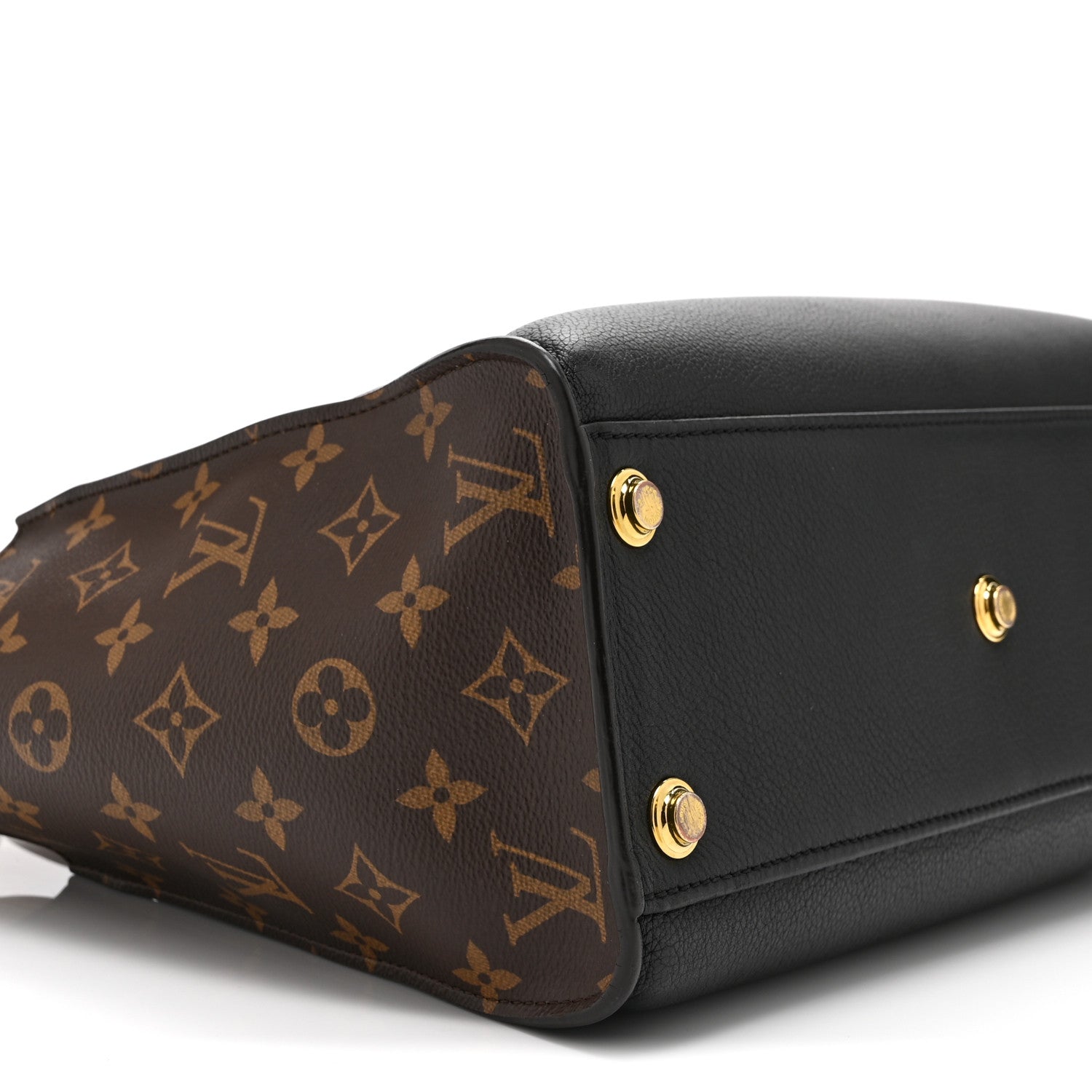 Louis Vuitton Calfskin Monogram On My Side MM Black 8 of 9