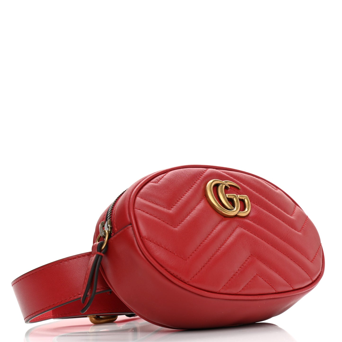 Calfskin Matelasse GG Marmont Belt Bag 85 34 Hibiscus Red