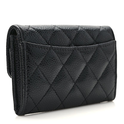 Chanel Caviar Quilted Flap Card Holder Wallet Black 3 of 9