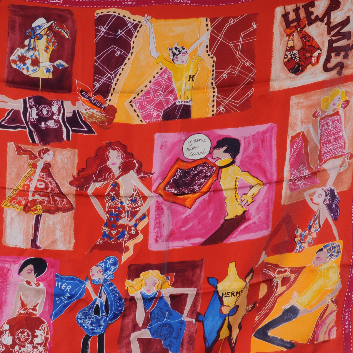 Silk J'aime Mon Carre Scarf 70