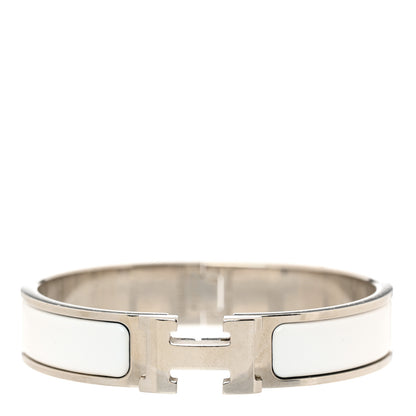 Hermes Enamel Narrow Clic Clac H Bracelet PM White 1 of 5
