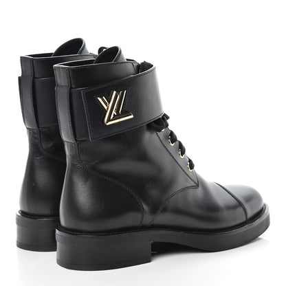 Louis Vuitton Calfskin Wonderland Ranger Boots 36 Black 4 of 9