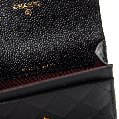 Chanel Caviar Quilted Flap Card Holder Wallet Black 7 of 9