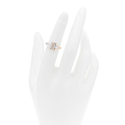 Tiffany 18K Rose Gold Mother of Pearl T Wire Ring 50 5.25 2 of 4