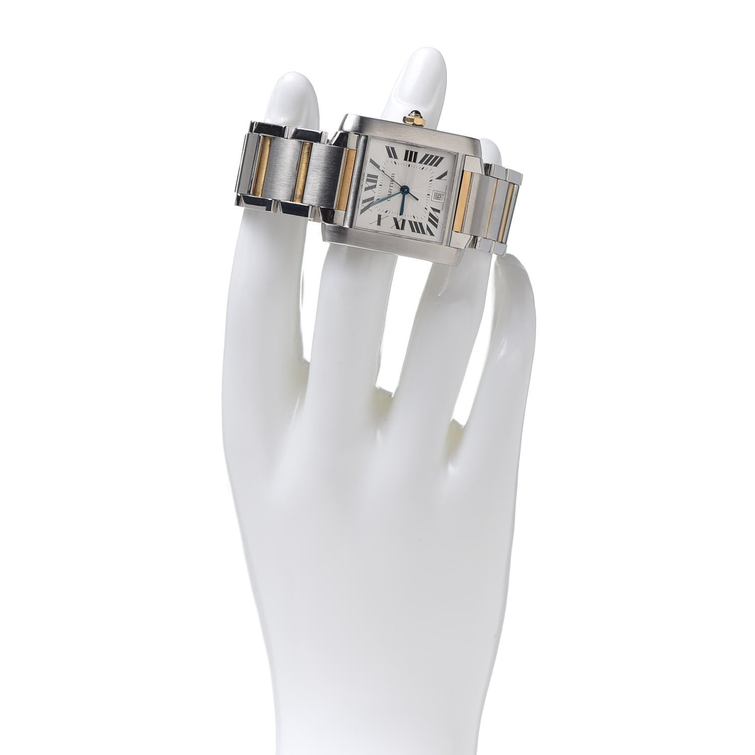 Cartier Stainless Steel 18K Yellow Gold 28mm Tank Francaise Automatic Watch 2 of 8