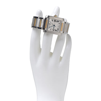 Cartier Stainless Steel 18K Yellow Gold 28mm Tank Francaise Automatic Watch 2 of 8