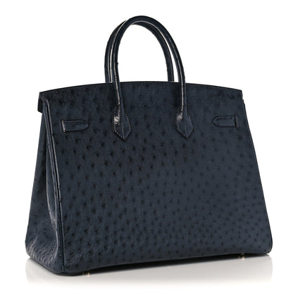 Hermes Ostrich Birkin 35 Bleu Indigo 3 of 44