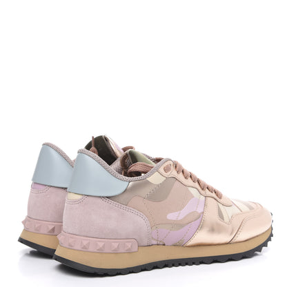 Valentino Garavani Metallic Nappa Suede Camouflage Womens Rockrunner Sneakers 36 Multicolor 4 of 9