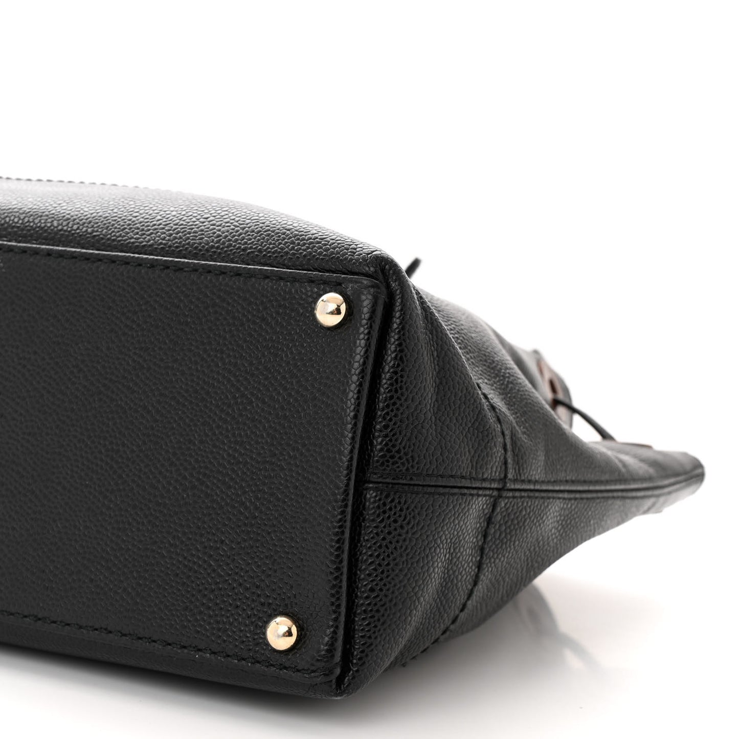 Caviar Wood CC Drawstring Bucket Bag Black