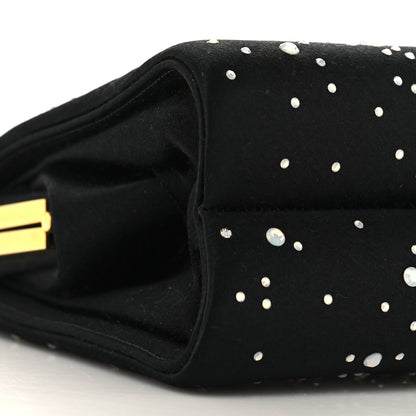 Judith Leiber Crystal Trim Satin Evening Bag Clutch Black 6 of 13
