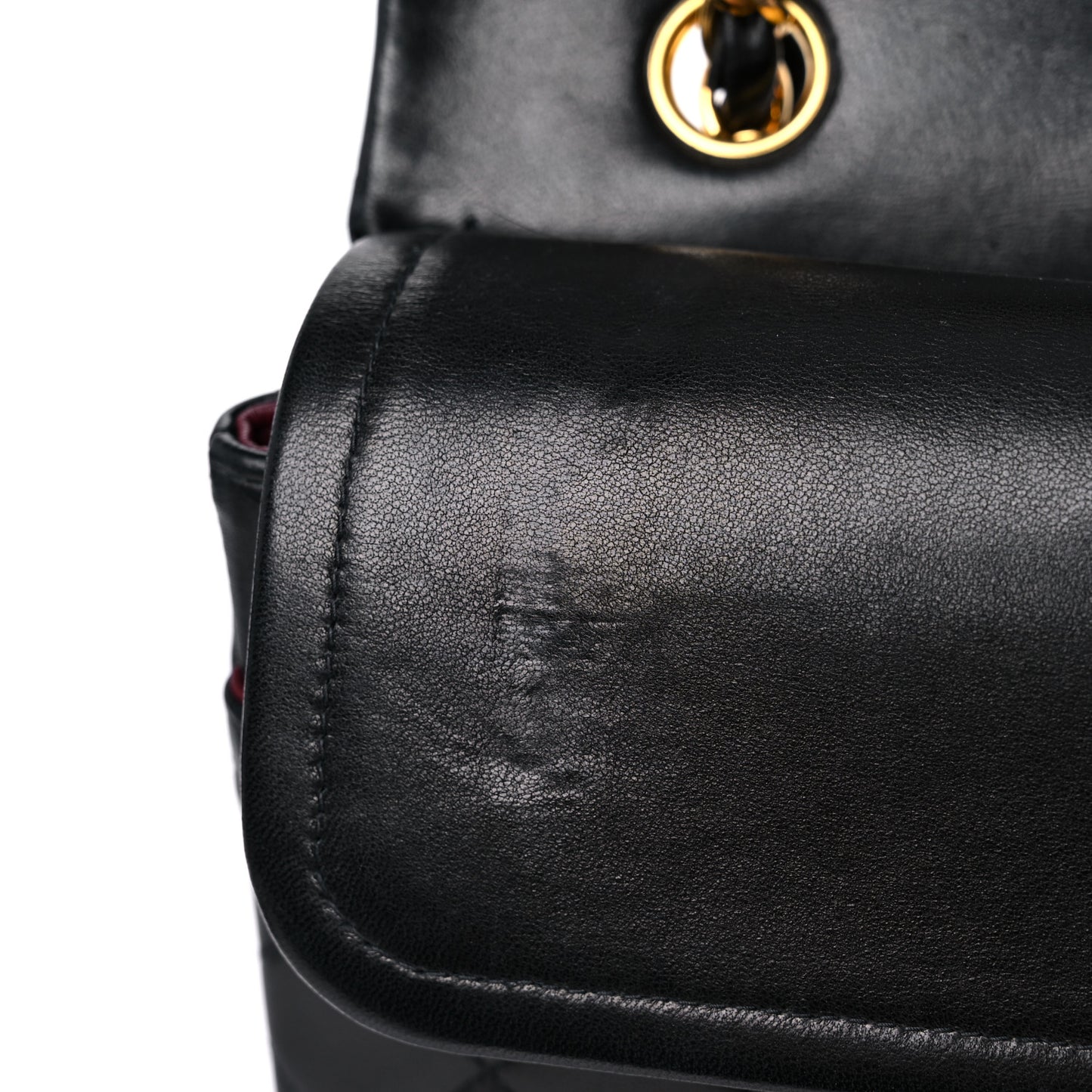 Lambskin Quilted Medium Double Flap Black