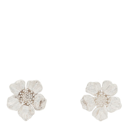Tiffany Sterling Silver Dogwood Blossom Flower Earrings 1 of 4