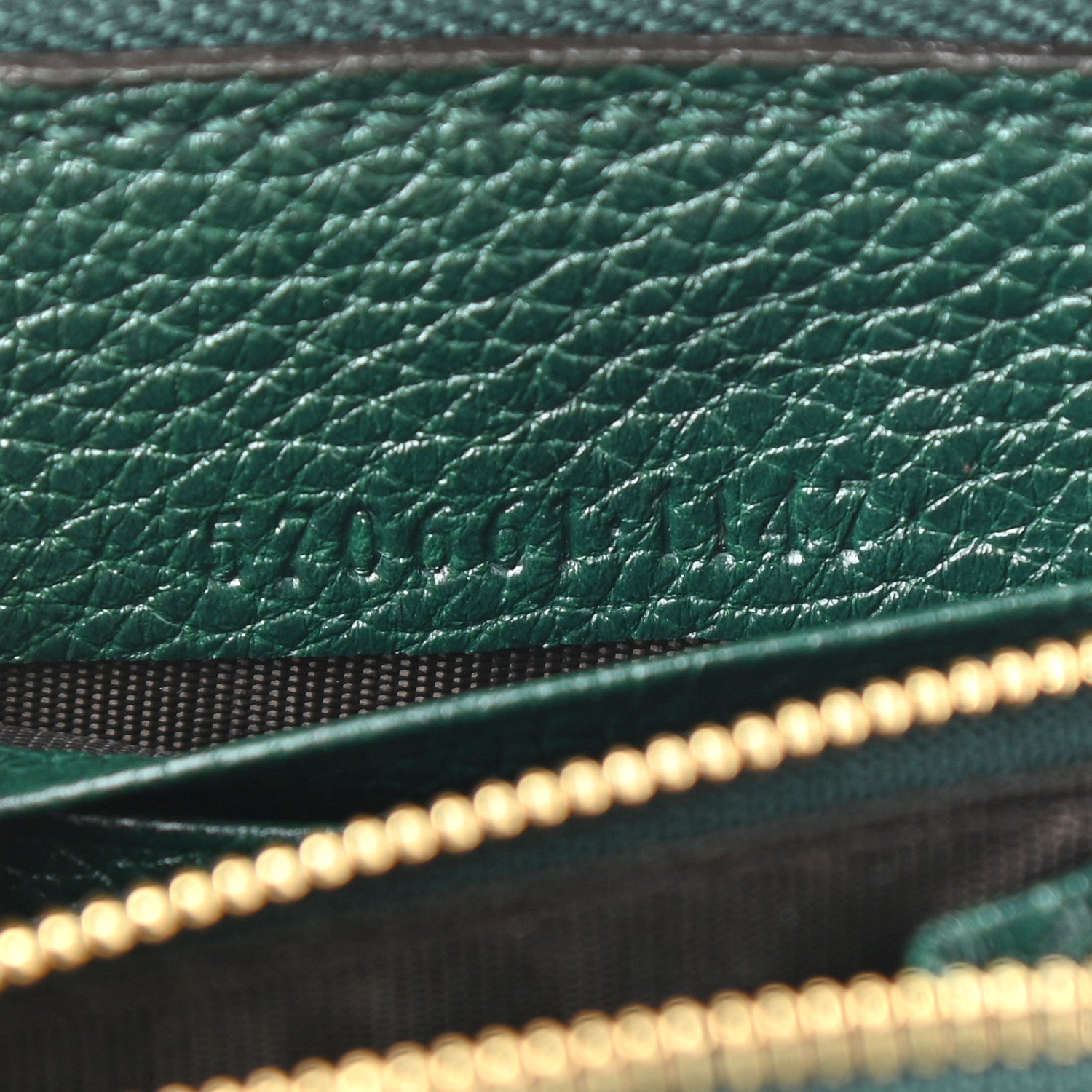 Gucci Grainy Calfskin Zumi Zip Around Wallet Vintage Green 7 of 7