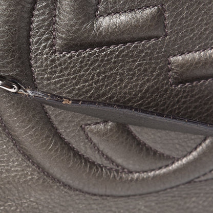 Gucci Metallic Pebbled Calfskin Medium Soho Chain Shoulder Bag Sasso 16 of 16