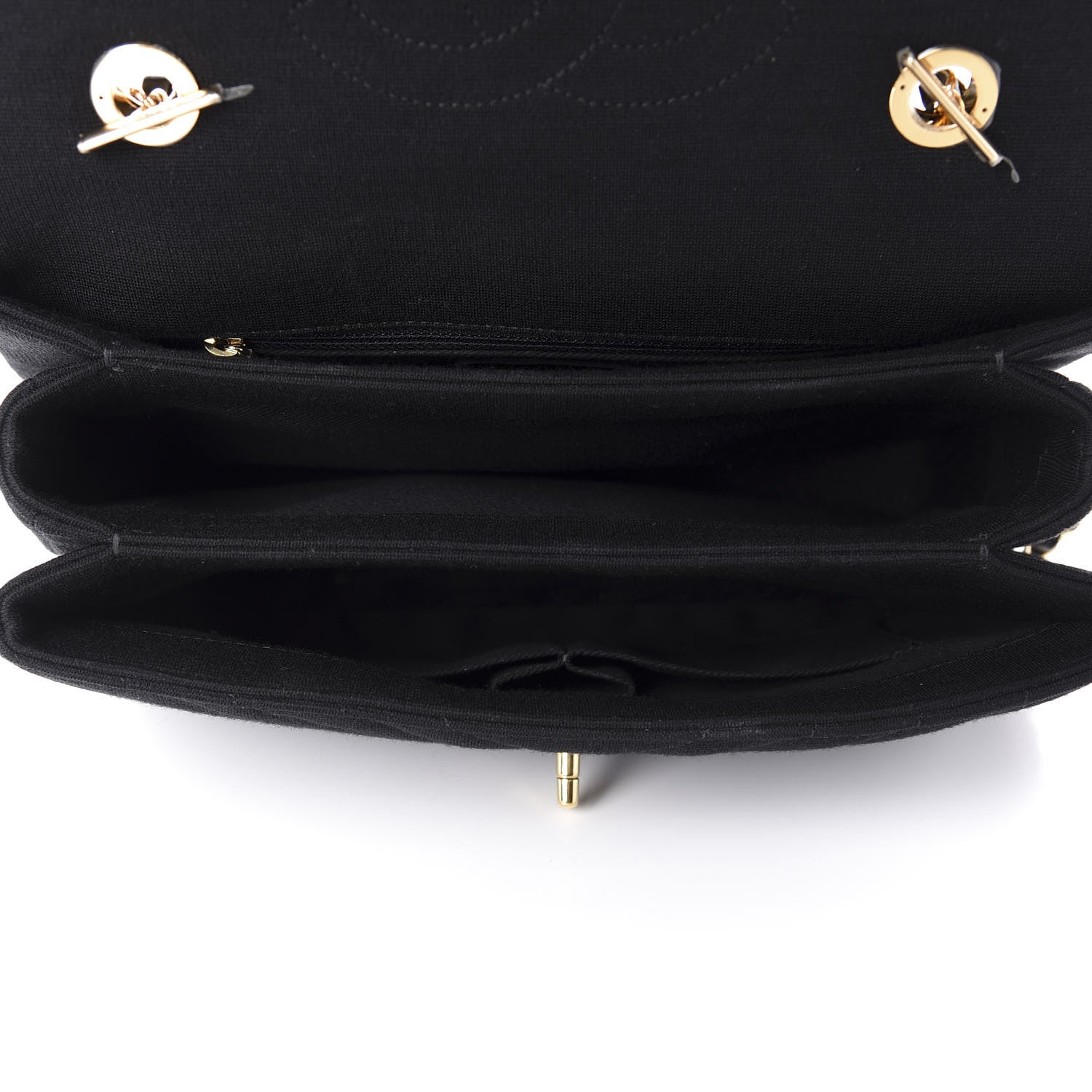 Chanel Jersey Chevron Quilted Medium Trendy CC Dual Handle Flap Bag Black 5 of 11