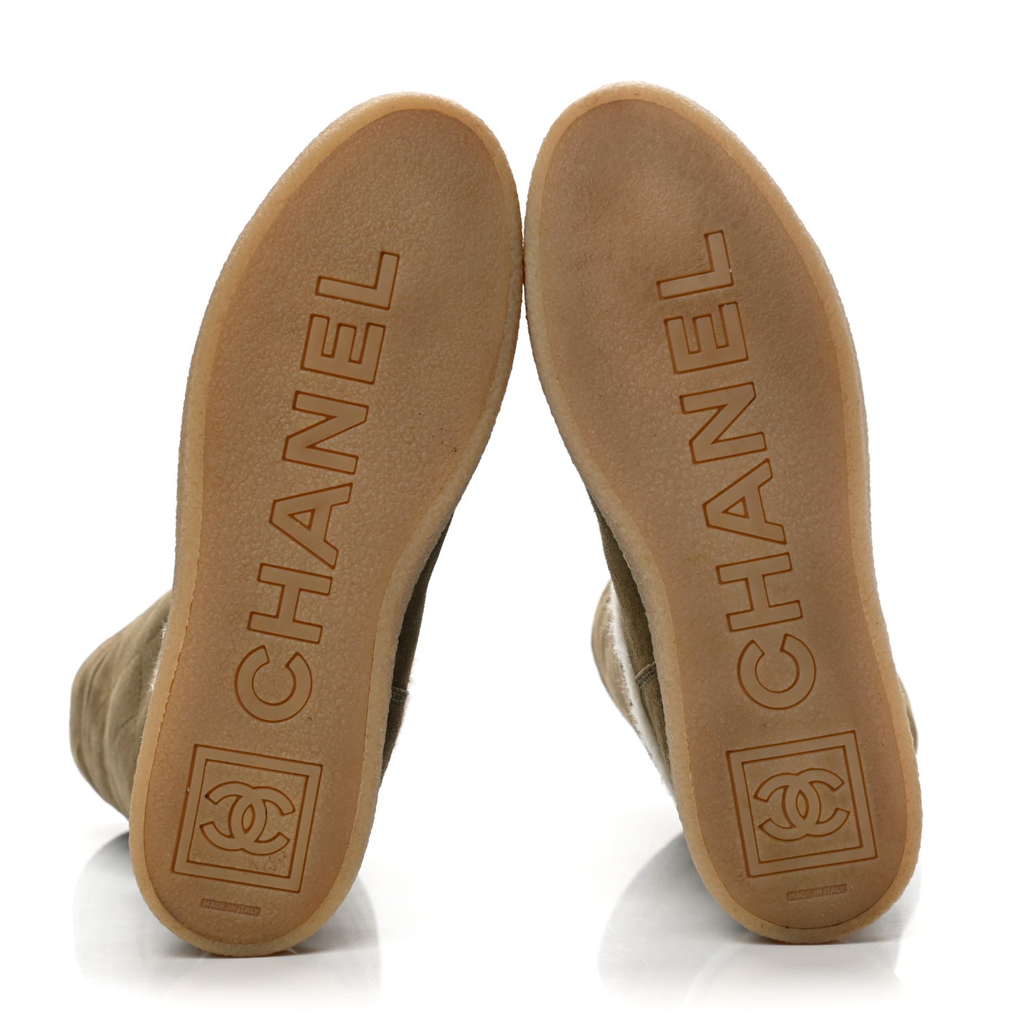 Suede Shearling Boots 36.5 Khaki