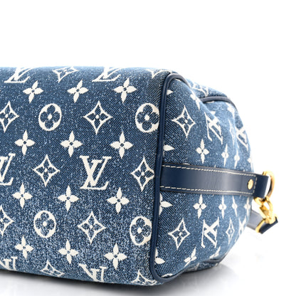 Louis Vuitton Monogram Jacquard Denim Speedy Bandouliere 25 Bleu 9 of 9