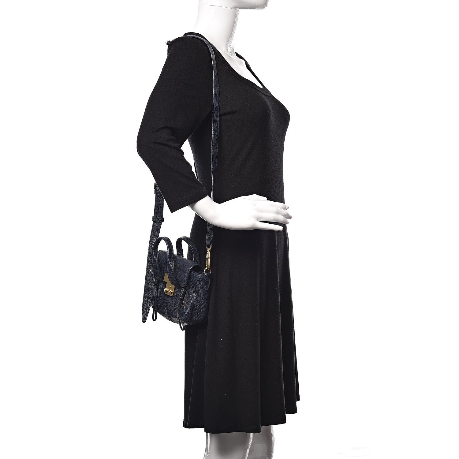 3.1 Phillip Lim 3.1 Textured Calfskin Nano Pashli Satchel Ink 2 of 10
