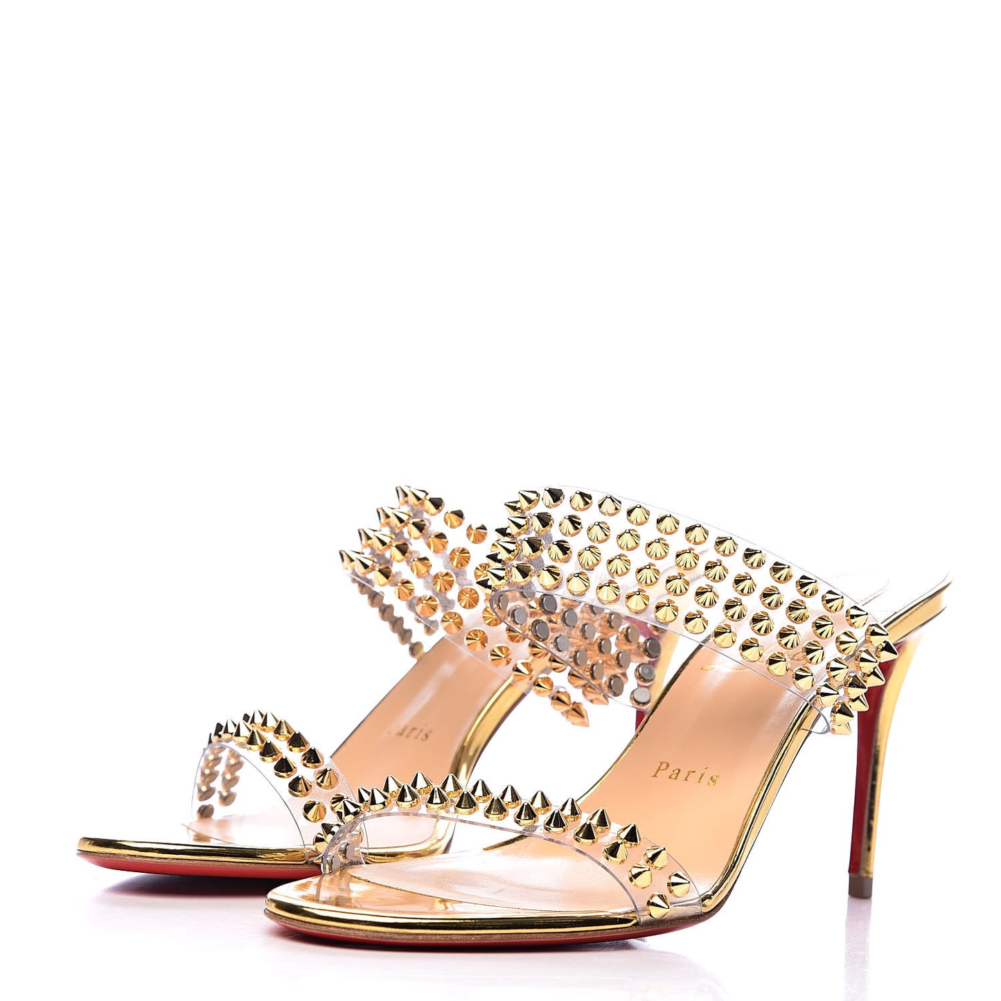 Specchio PVC Spikes Only 85 Slide Sandals 39.5 Gold