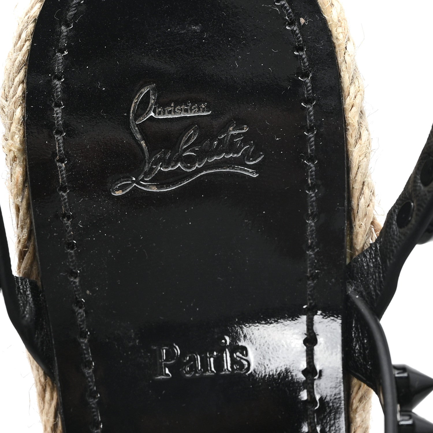 Christian Louboutin Patent Mafaldina 120 Wedge Sandals 41 Black 8 of 8