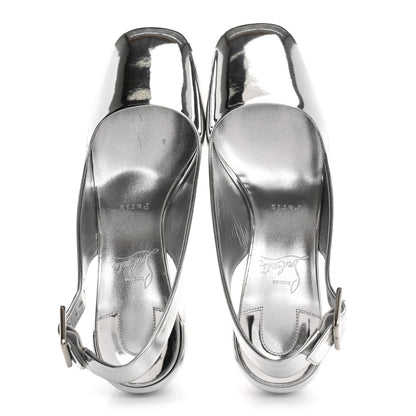 Christian Louboutin Specchio Minny Sling 70 Pump 38.5 Silver 2 of 11