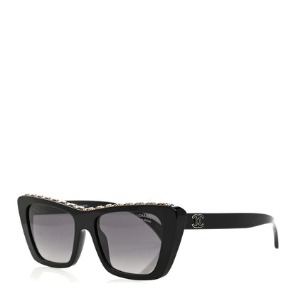 Chanel Acetate Butterfly Sunglasses 5540 Black 1 of 8