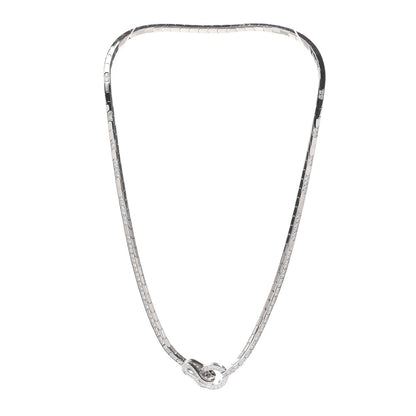 Cartier 18K White Gold Diamond Agrafe Necklace 3 of 5
