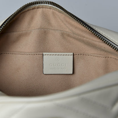 Gucci Calfskin Matelasse Small GG Marmont Chain Shoulder Bag White 6 of 10