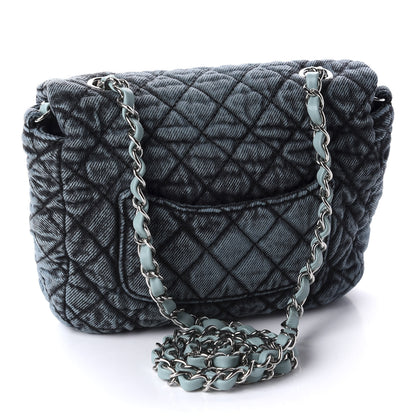Chanel Washed Denim Quilted Small Denimpression Flap Blue Black 3 of 11