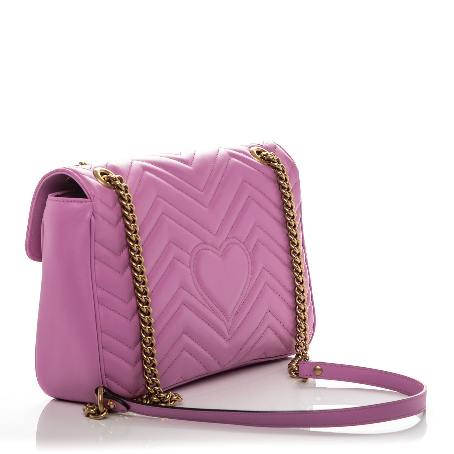 Calfskin Matelasse Medium GG Marmont Shoulder Bag Candy Mousse