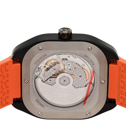 Hermes DLC Coated Titanium Rubber 39mm H08 Automatic Watch Orange 4 of 5