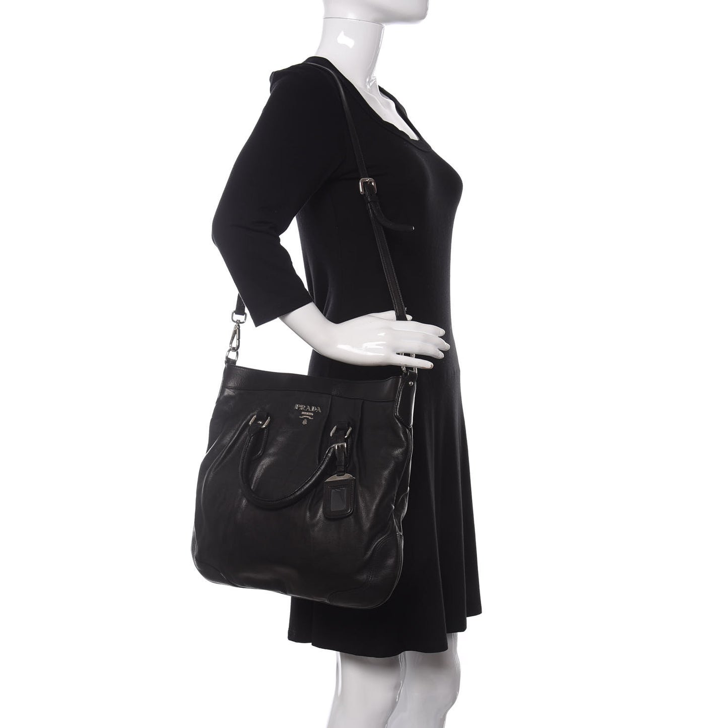 Soft Calf Shopping Tote Black