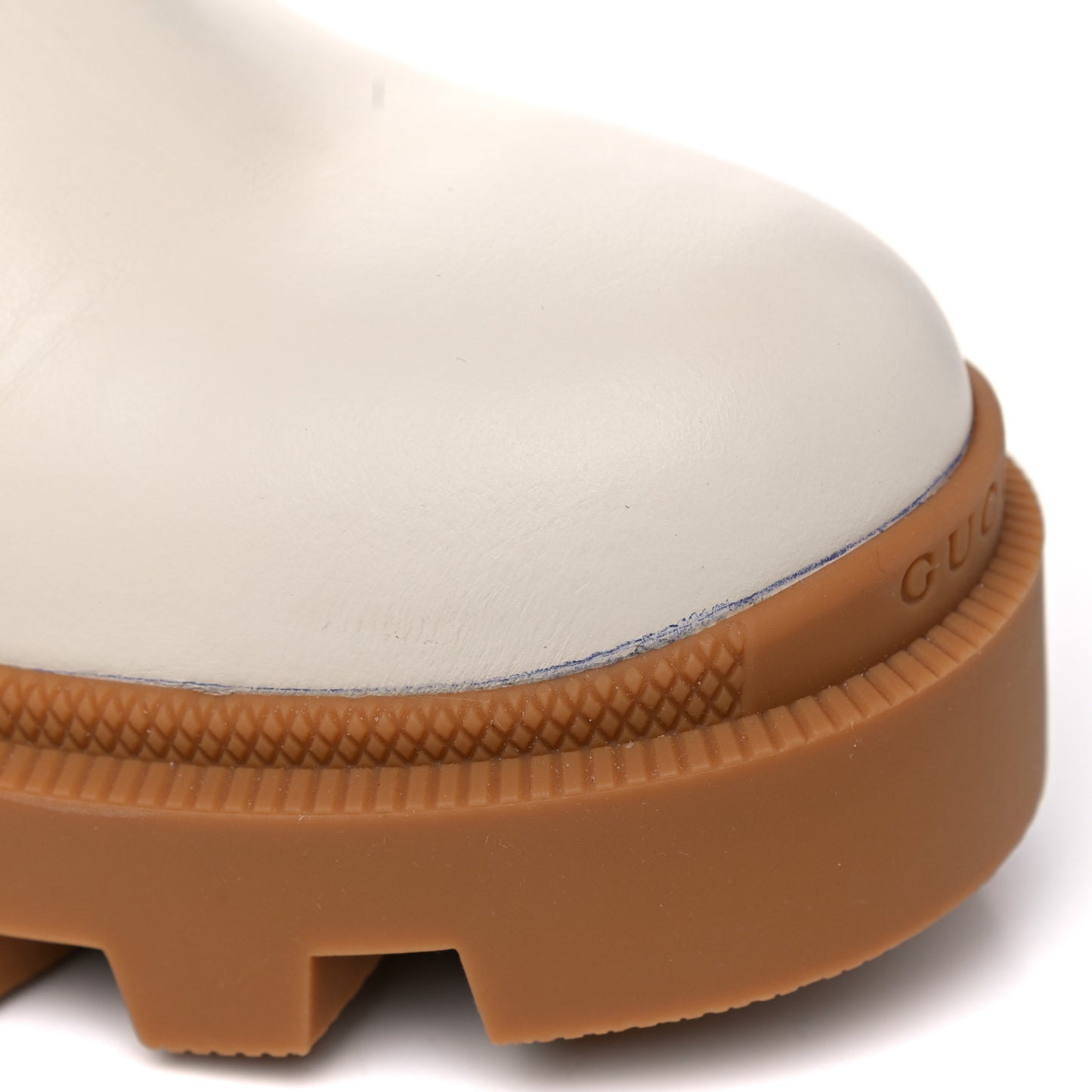 Calfskin GG Supreme Monogram Nappa Quilted Lace Up Ankle Boots 39 Mystic White Beige