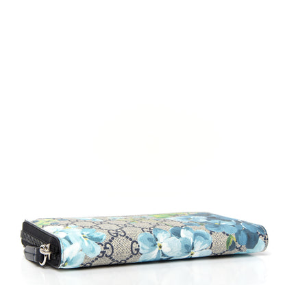 Gucci GG Supreme Monogram Blooms Zip Around Wallet Blue 4 of 7