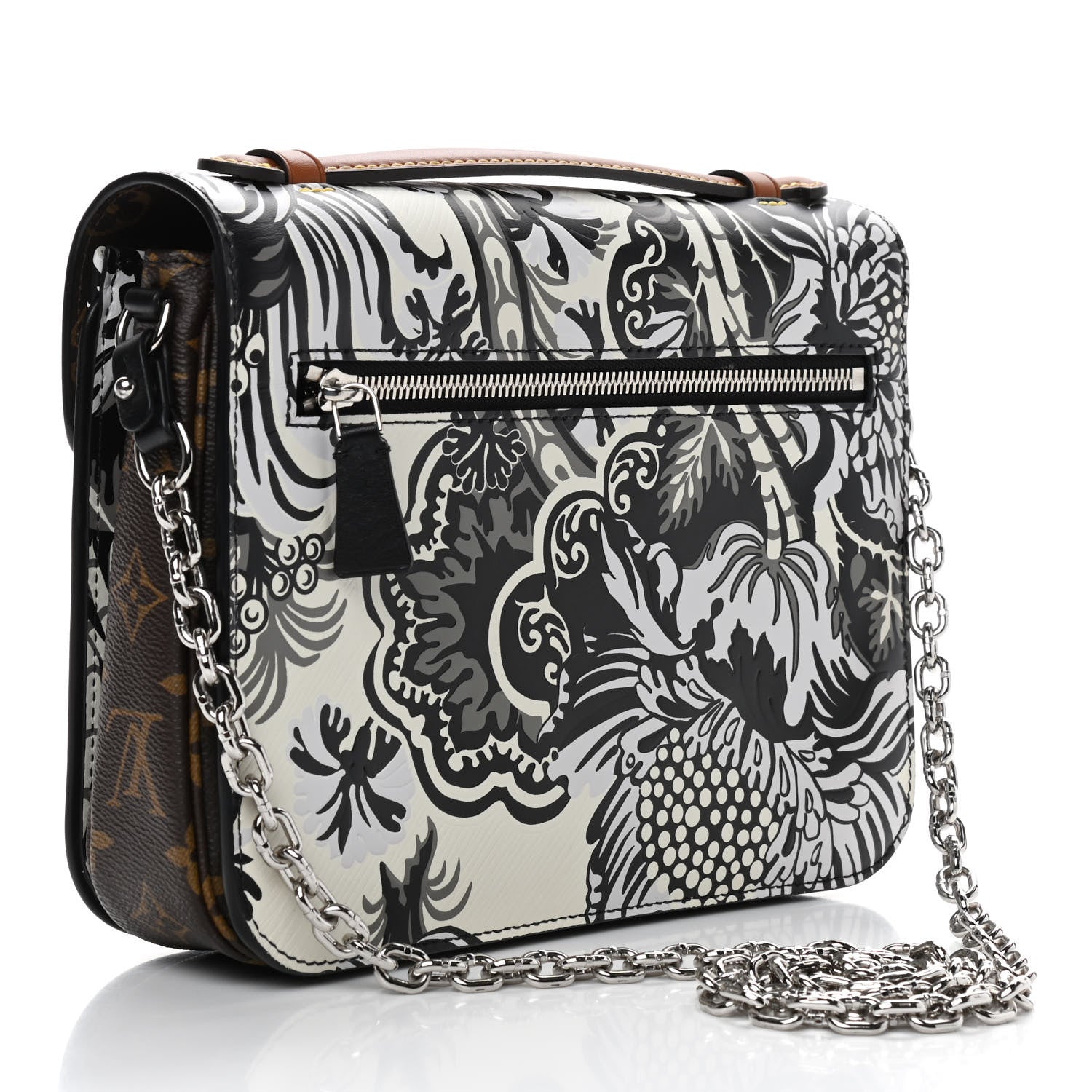 Louis Vuitton Epi Monogram Floral Pochette Metis Black White 2 of 7