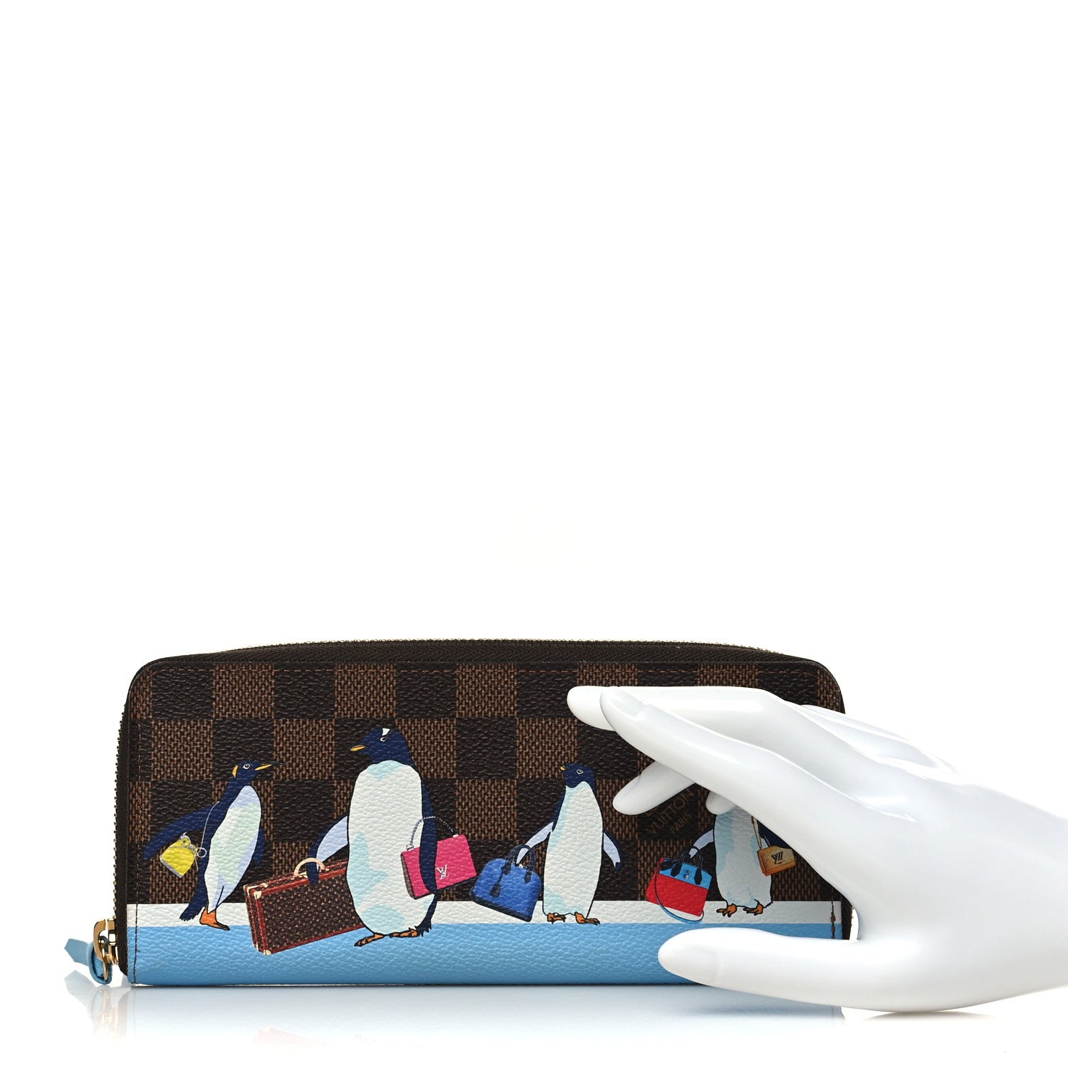 Louis Vuitton Damier Ebene 2017 Christmas Animation Clemence Wallet 2 of 7