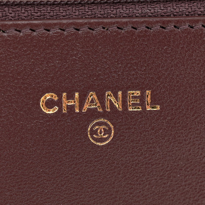 Chanel Lambskin Quilted CC Pearl Crush Wallet on Chain WOC Dark Brown 6 of 11