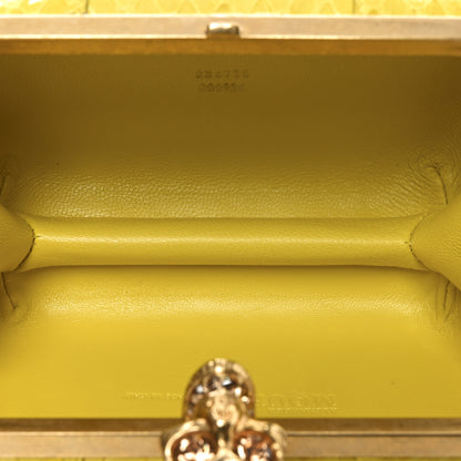Alexander McQueen Snakeskin Skull Box Clutch Bright Yellow 5 of 10