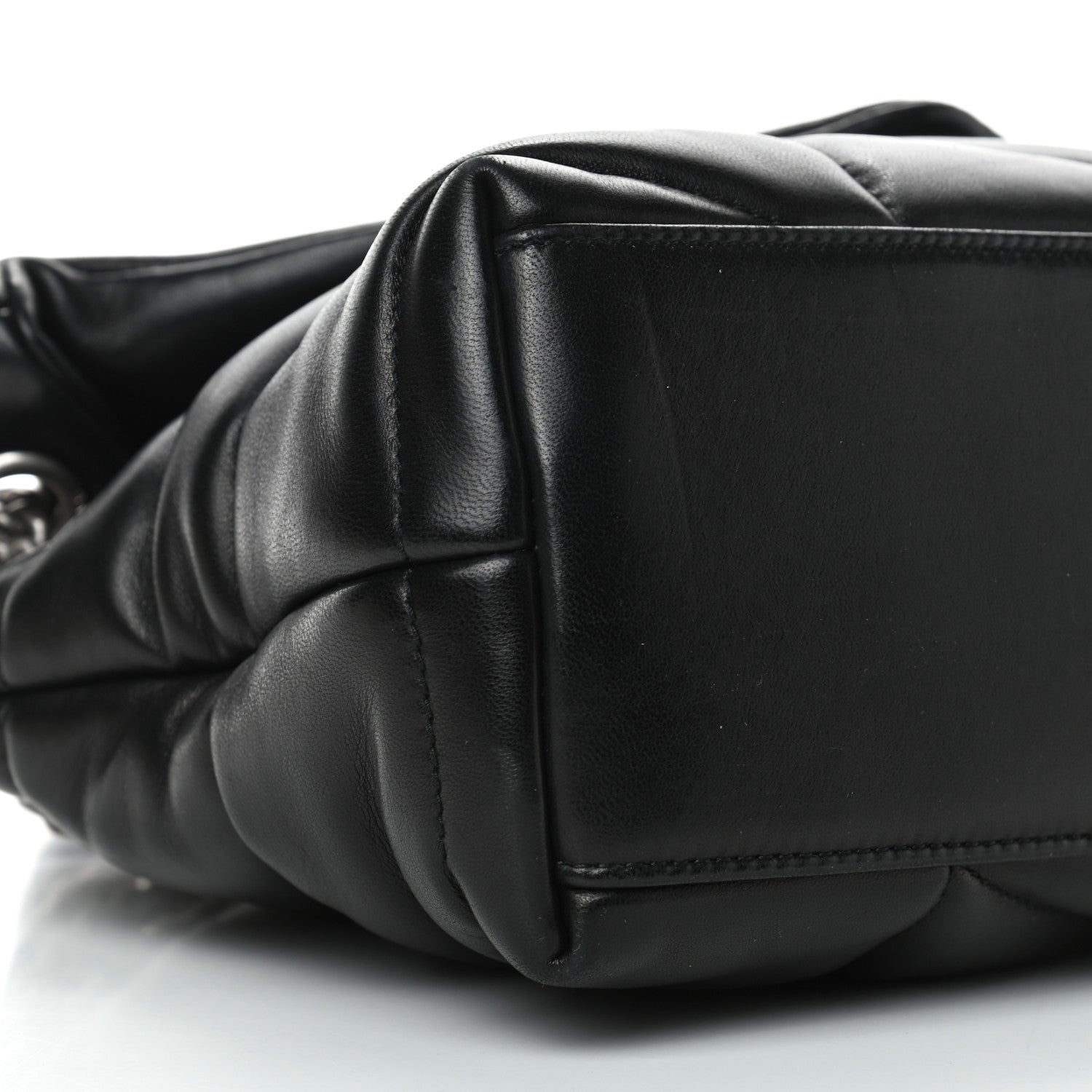 Saint Laurent Lambskin Quilted Small Loulou Puffer Monogram Chain Satchel Black 8 of 9