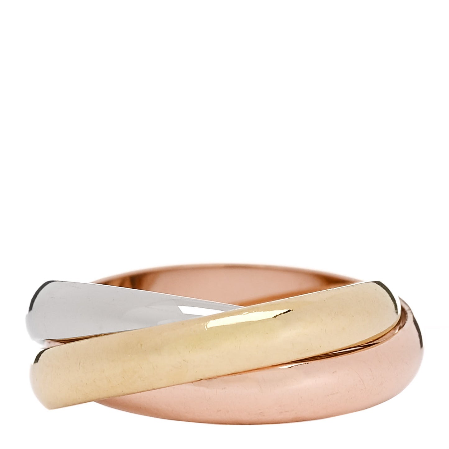 18K Pink Yellow White Gold Classic Les Must De Cartier Trinity Ring 53 6.25