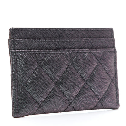 Chanel Iridescent Caviar Quilted Card Holder Black 3 of 8