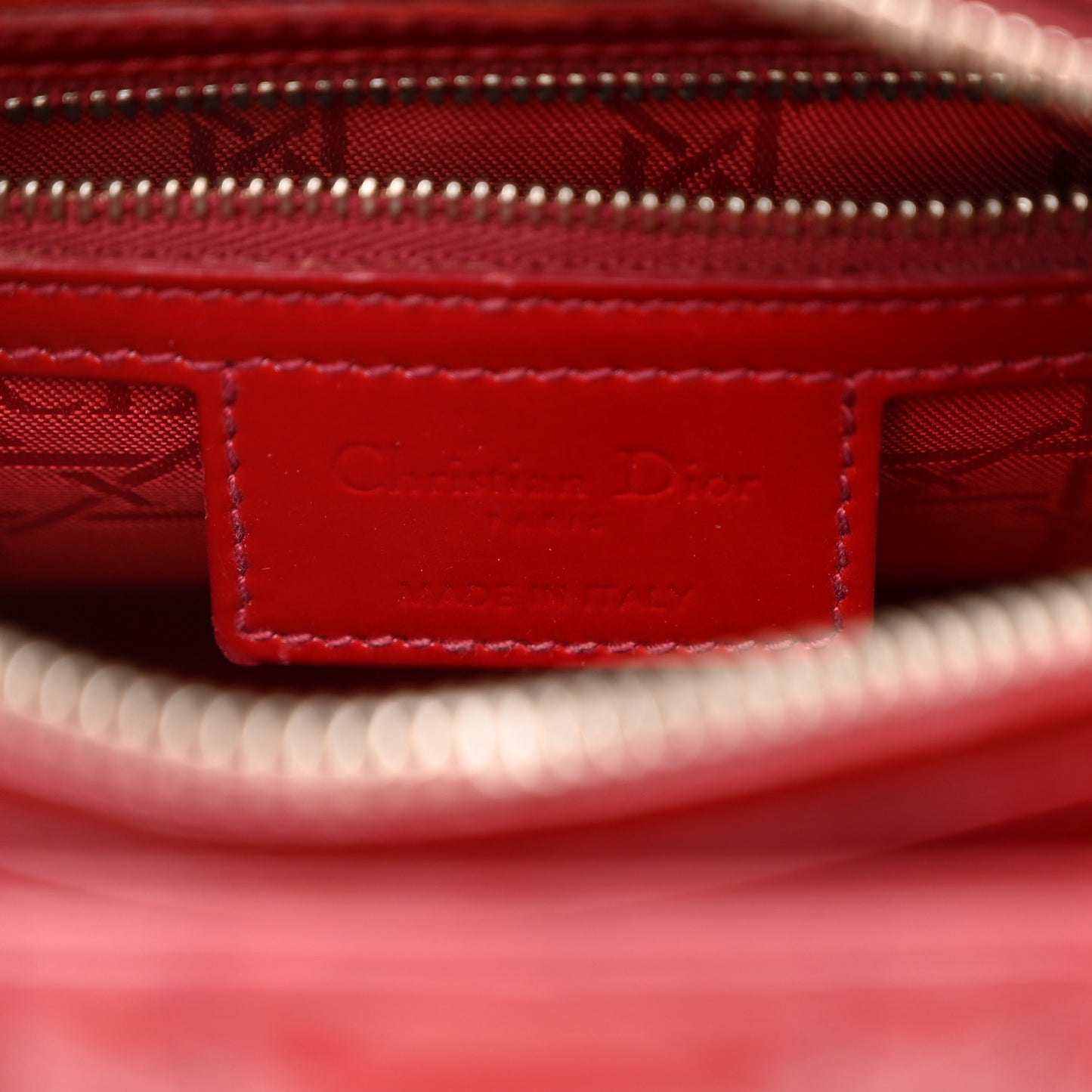 Patent Cannage Medium Lady Dior Red
