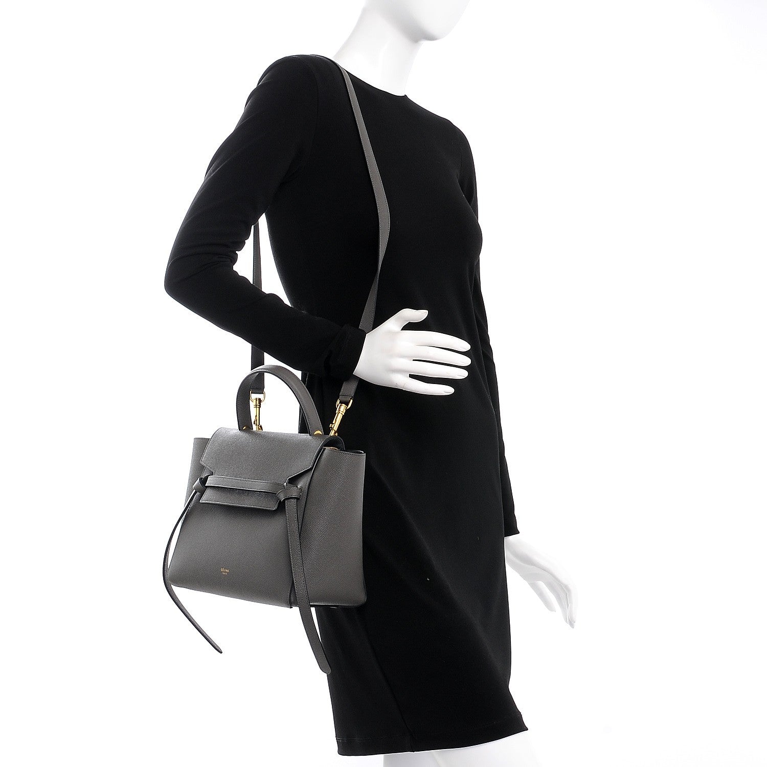 Celine Grained Calfskin Micro Belt Bag Grey 2 of 9