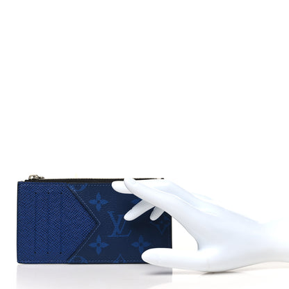 Louis Vuitton Monogram Taiga Coin Card Holder Cobalt 2 of 8