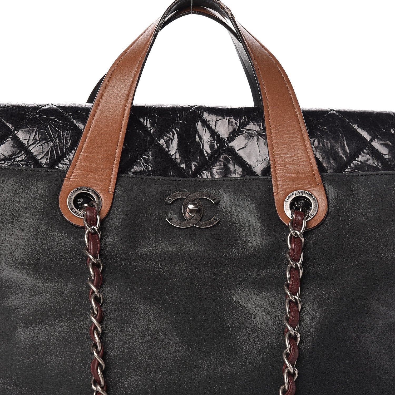 Chanel Iridescent Glazed Calfskin In The Mix Tote Black 12 of 12