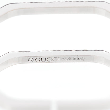Gucci 18K White Gold Diamond Double G Wide Ring 53 6.25 5 of 5