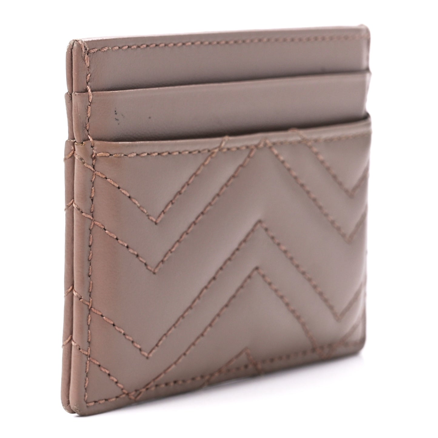 Calfskin Matelasse GG Marmont Card Holder Porcelain Rose