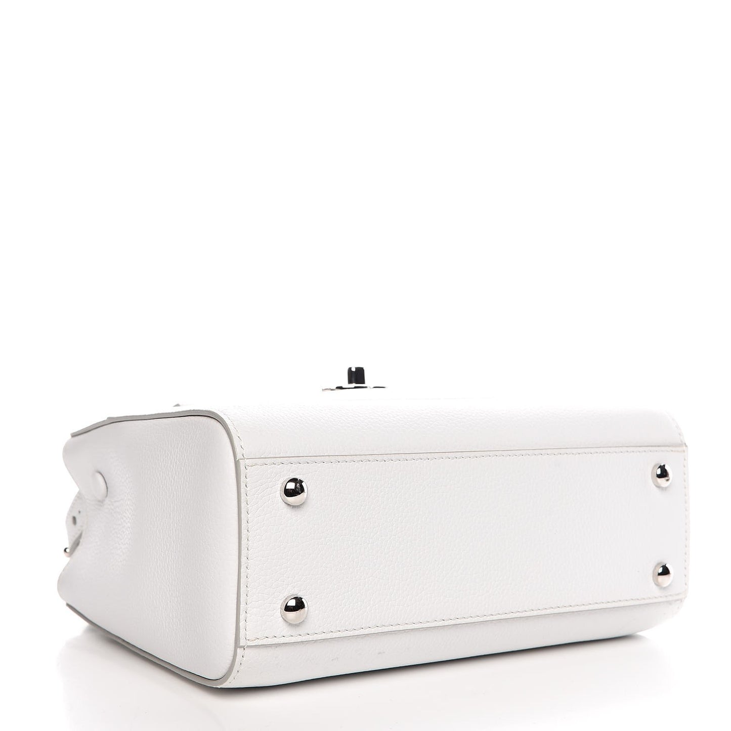 Grained Calfskin Mini Neo Executive Shopper Tote White