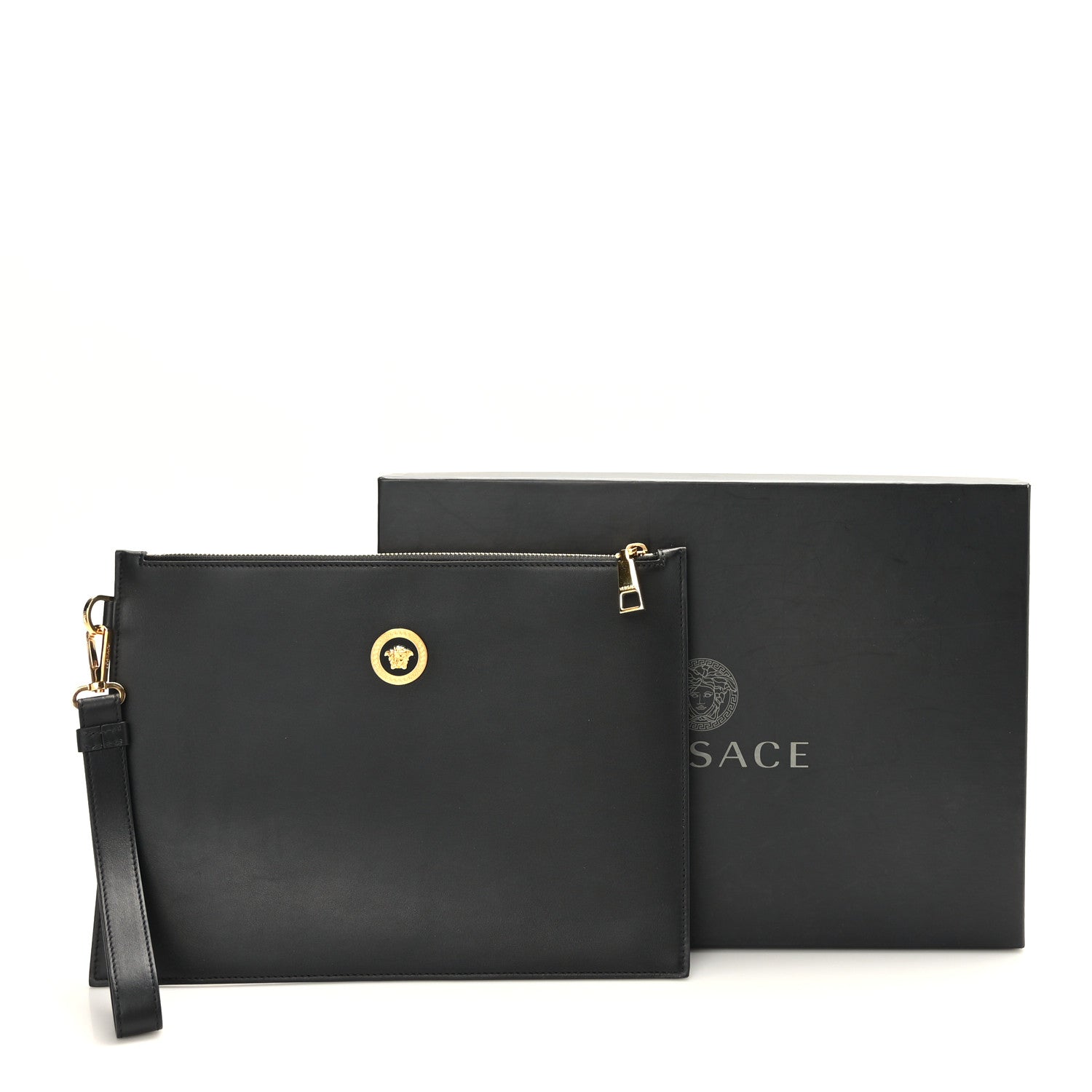 Versace Calfskin La Medusa Large Pouch Black 8 of 8