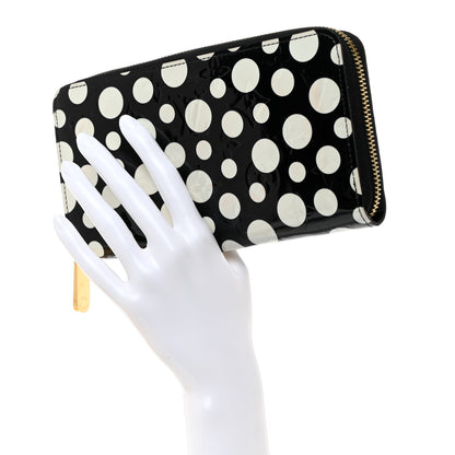 Louis Vuitton Vernis Kusama Infinity Dots Zippy Wallet Black 2 of 8